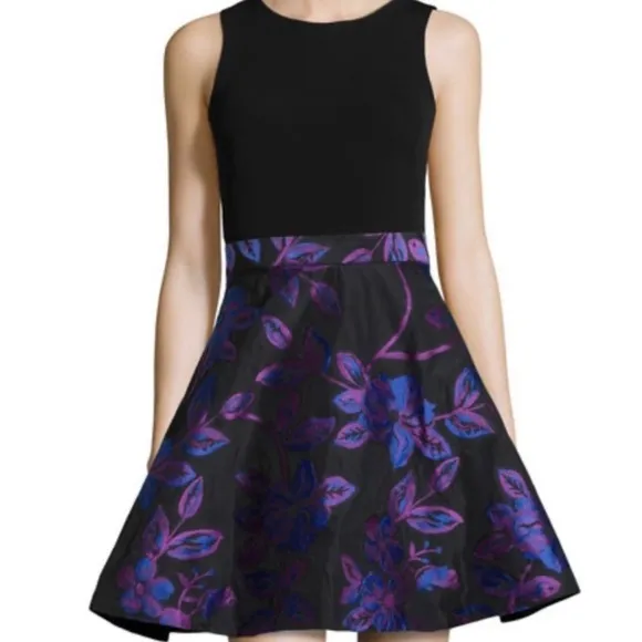 Aidan Mattox Floral Jacquard A-Line Cocktail Party  Dress