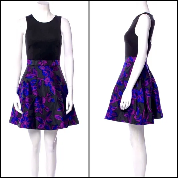 Aidan Mattox Floral Jacquard A-Line Cocktail Party  Dress