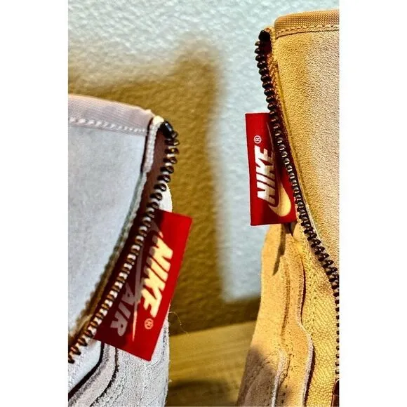 Air Jordan 1 Woman's Gold Zipper High Zip-Up Basketball Streetwear Shoes Size 6