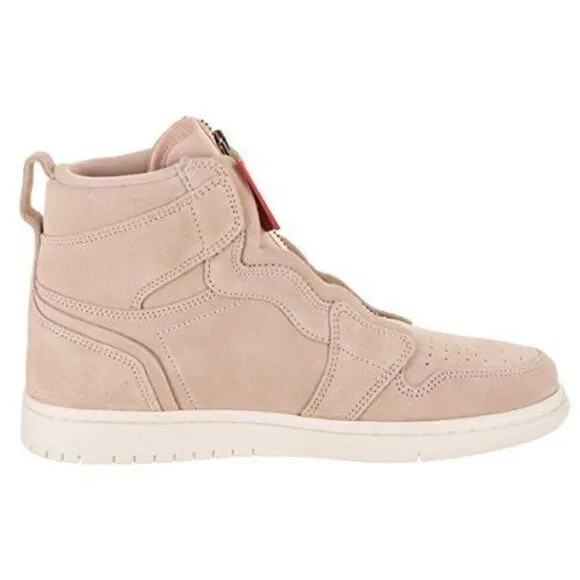 Air Jordan 1 Woman's Gold Zipper High Zip-Up Basketball Streetwear Shoes Size 6