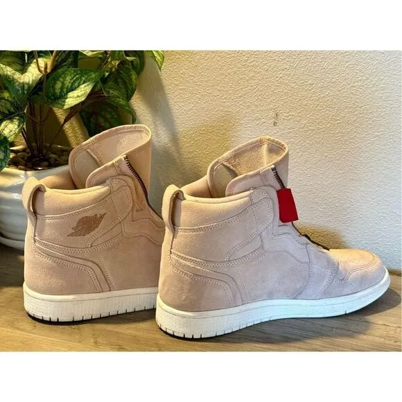 Air Jordan 1 Woman's Gold Zipper High Zip-Up Basketball Streetwear Shoes Size 6