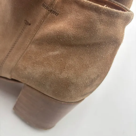 Alberto Fermani Women’s 39.5 Tan Suede Side Zip Ankle Boots