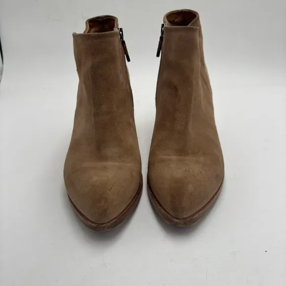 Alberto Fermani Women’s 39.5 Tan Suede Side Zip Ankle Boots