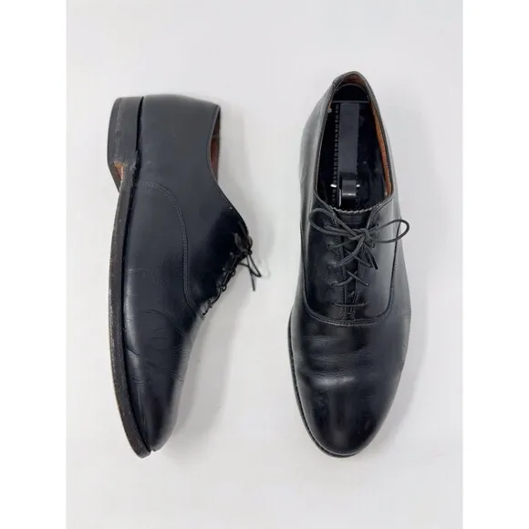 Alden Mens Shoes Black Leather Oxford Derby Dress Lace Up Classic Formal US 10.5