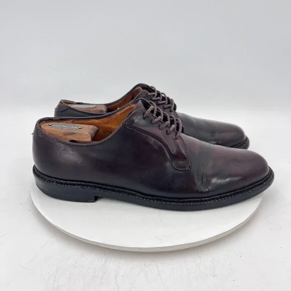 Alden New England Men Size 9.5 Shell Cordovan Plain Toe Lace Up Derby Shoes