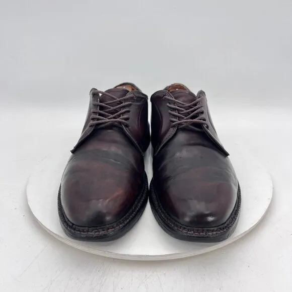 Alden New England Men Size 9.5 Shell Cordovan Plain Toe Lace Up Derby Shoes