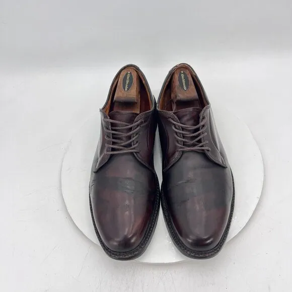 Alden New England Men Size 9.5 Shell Cordovan Plain Toe Lace Up Derby Shoes