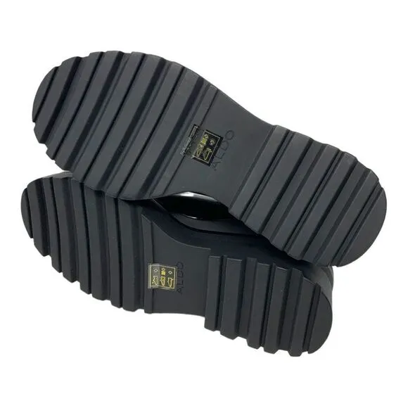 Aldo Big Shot Sock Boots Black Patent Size 8.5 NWT $165 MSRP