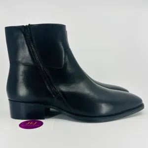 Aldo Men's Black Leather Double Side Zip Ankle Beatle Boots Size 10