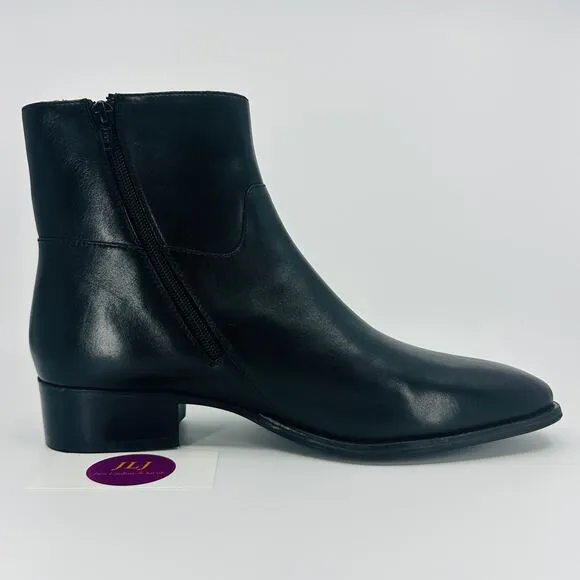 Aldo Men's Black Leather Double Side Zip Ankle Beatle Boots Size 10
