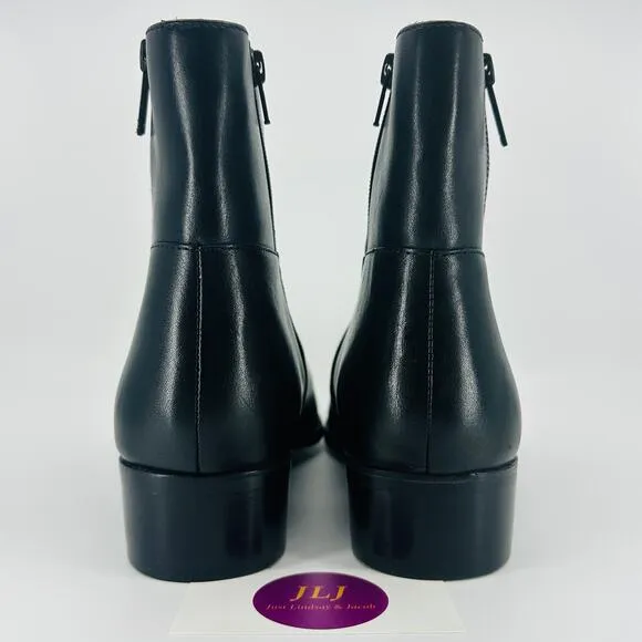 Aldo Men's Black Leather Double Side Zip Ankle Beatle Boots Size 10