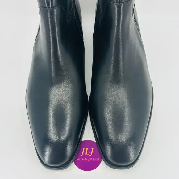 Aldo Men's Black Leather Double Side Zip Ankle Beatle Boots Size 10