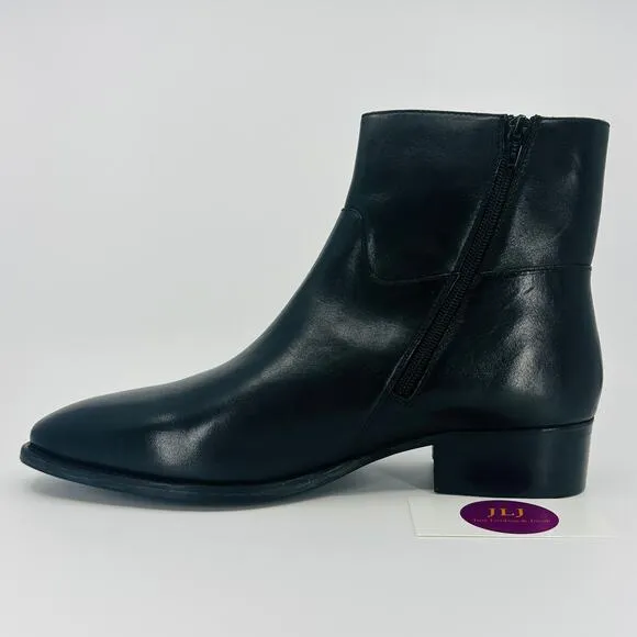 Aldo Men's Black Leather Double Side Zip Ankle Beatle Boots Size 10