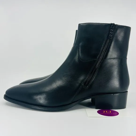Aldo Men's Black Leather Double Side Zip Ankle Beatle Boots Size 10