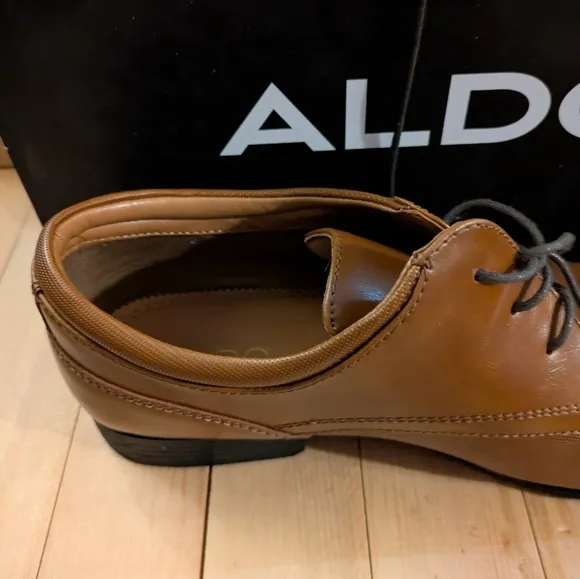 Aldo Men's Brown Leather Dress Shoes Feririen-28 Size 9 Gently Used