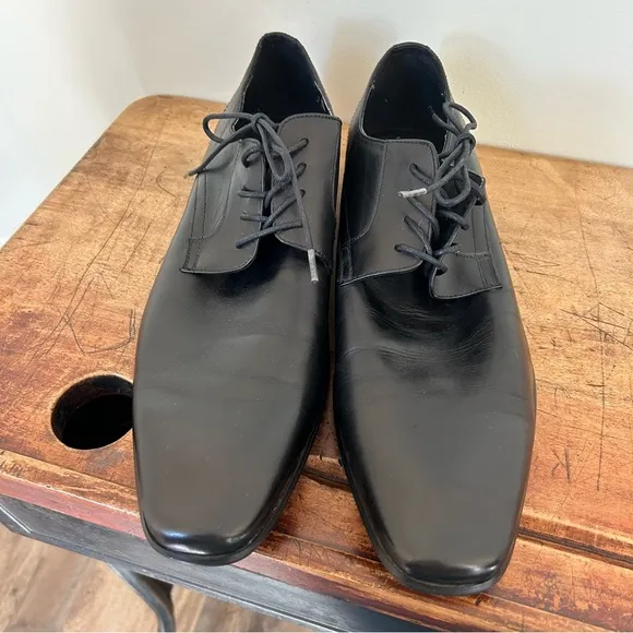 ALDO men's sz 14 black formal oxford dress shoes preworn