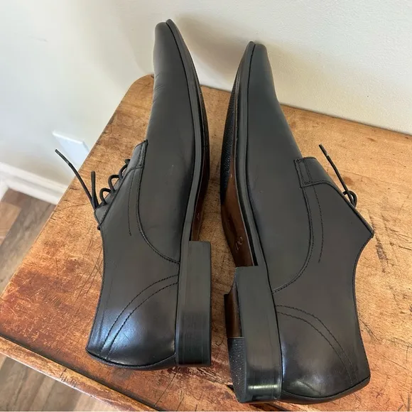 ALDO men's sz 14 black formal oxford dress shoes preworn