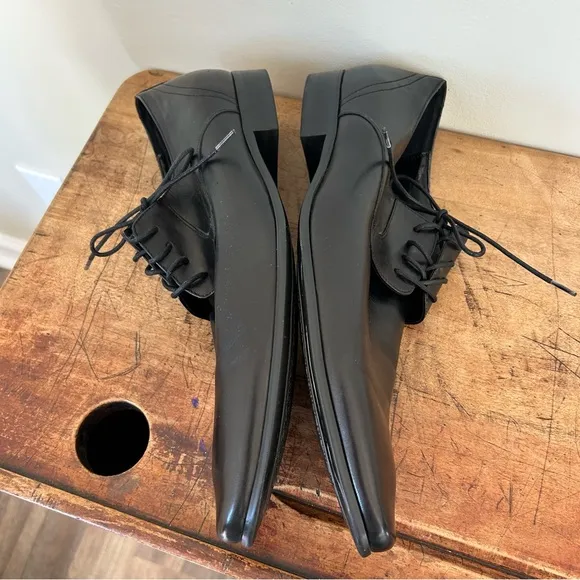 ALDO men's sz 14 black formal oxford dress shoes preworn