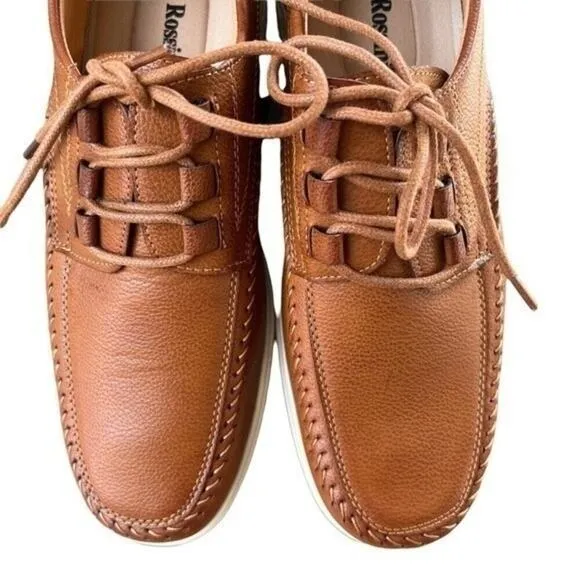 Aldo Rossini Escape Men’s Casual Lace Up Comfort Boat Shoes Cognac 12 NWT