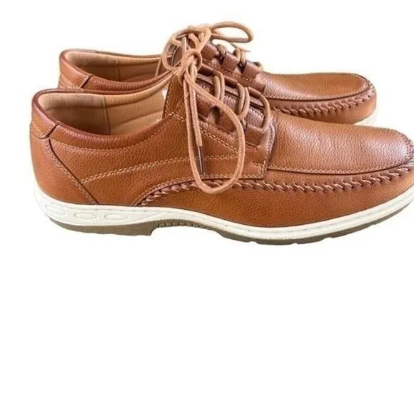 Aldo Rossini Escape Men’s Casual Lace Up Comfort Boat Shoes Cognac 12 NWT