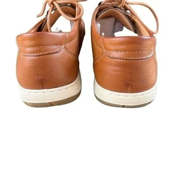 Aldo Rossini Escape Men’s Casual Lace Up Comfort Boat Shoes Cognac 12 NWT