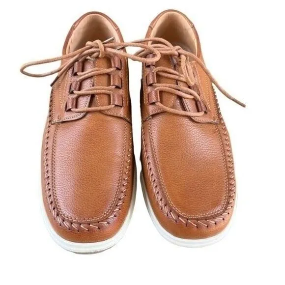 Aldo Rossini Escape Men’s Casual Lace Up Comfort Boat Shoes Cognac 12 NWT