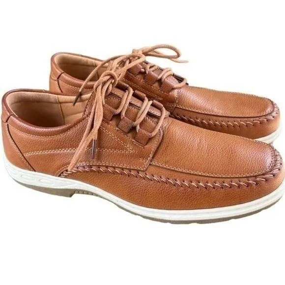 Aldo Rossini Escape Men’s Casual Lace Up Comfort Boat Shoes Cognac 12 NWT