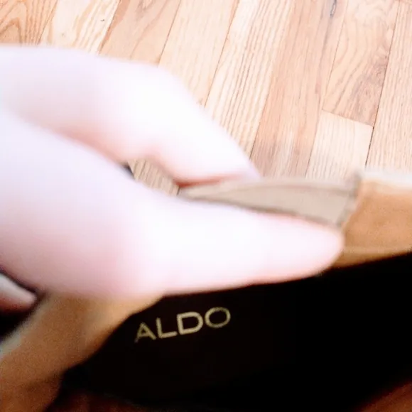 Aldo suede leather ankle boots lace up back