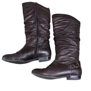 Aldo Women’s 6.5 37 Tall Over the Calf Brown Boots with Full Side Zip