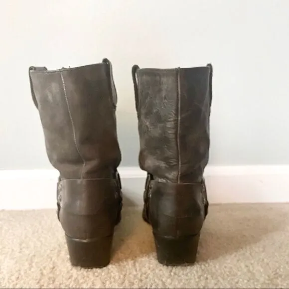 ALDO Leather Moto Buckle  Booties.