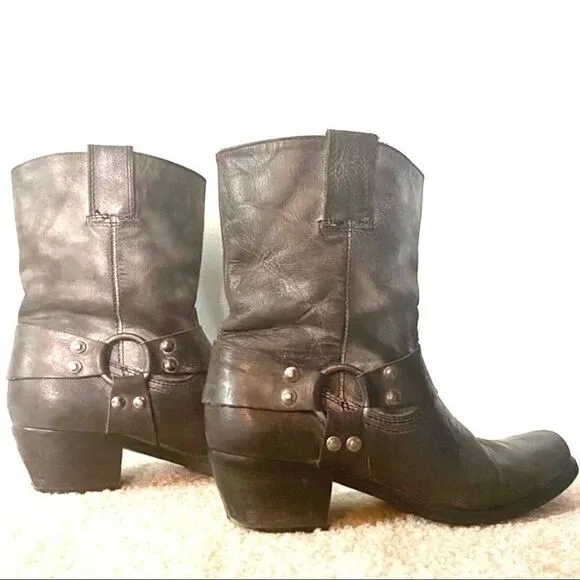 ALDO Leather Moto Buckle  Booties.