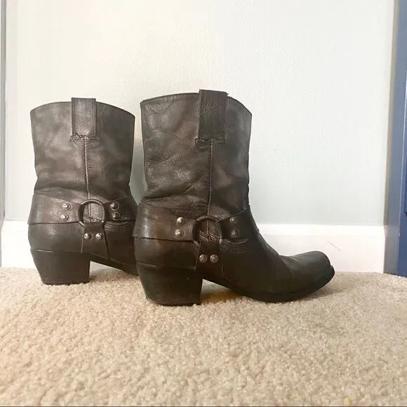 ALDO Leather Moto Buckle  Booties.