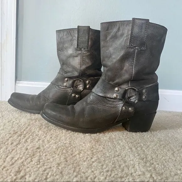 ALDO Leather Moto Buckle  Booties.