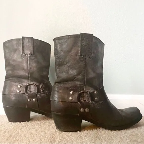 ALDO Leather Moto Buckle  Booties.