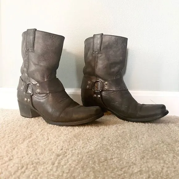 ALDO Leather Moto Buckle  Booties.
