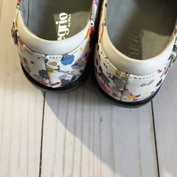 Alegria Keli Pollack paint splatter shoes SZ 36 = 6 - 6.5 slip on leather