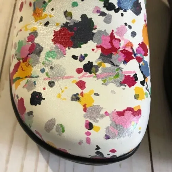 Alegria Keli Pollack paint splatter shoes SZ 36 = 6 - 6.5 slip on leather