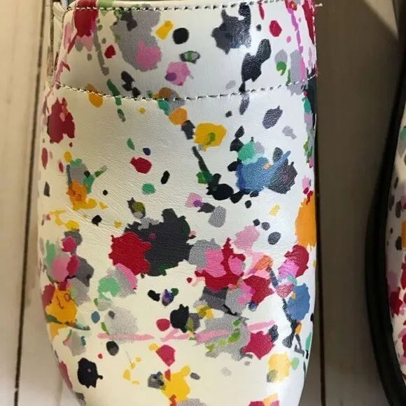 Alegria Keli Pollack paint splatter shoes SZ 36 = 6 - 6.5 slip on leather