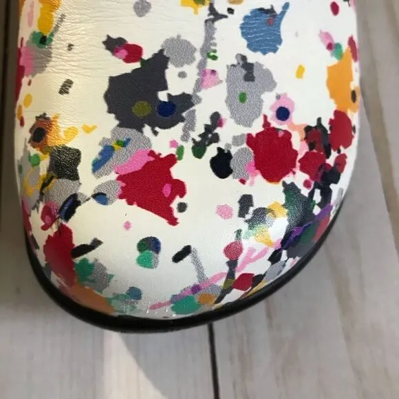 Alegria Keli Pollack paint splatter shoes SZ 36 = 6 - 6.5 slip on leather