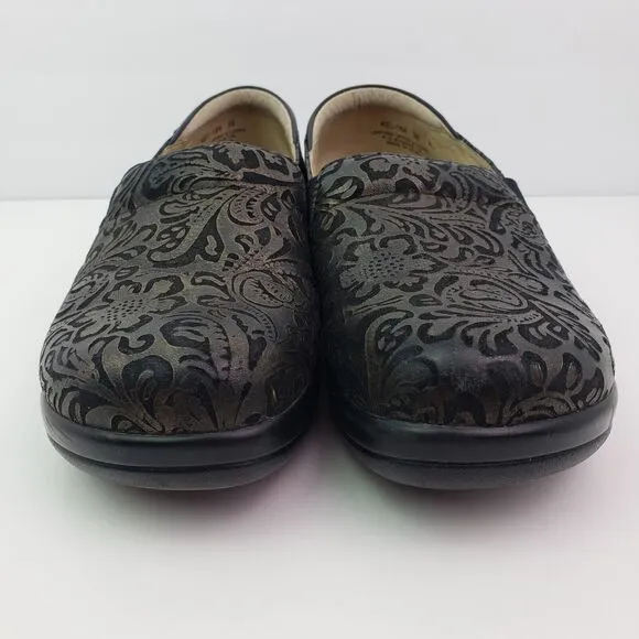 Alegria Keli Womens Size EU 38 US 8-8.5 Black Bronze Slip On Clog Shoes Kel-184