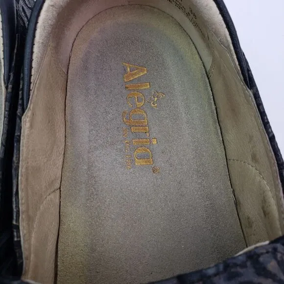 Alegria Keli Womens Size EU 38 US 8-8.5 Black Bronze Slip On Clog Shoes Kel-184