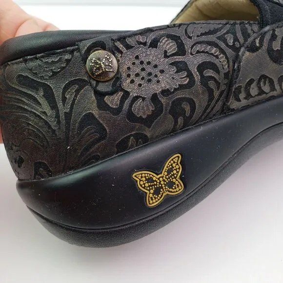 Alegria Keli Womens Size EU 38 US 8-8.5 Black Bronze Slip On Clog Shoes Kel-184