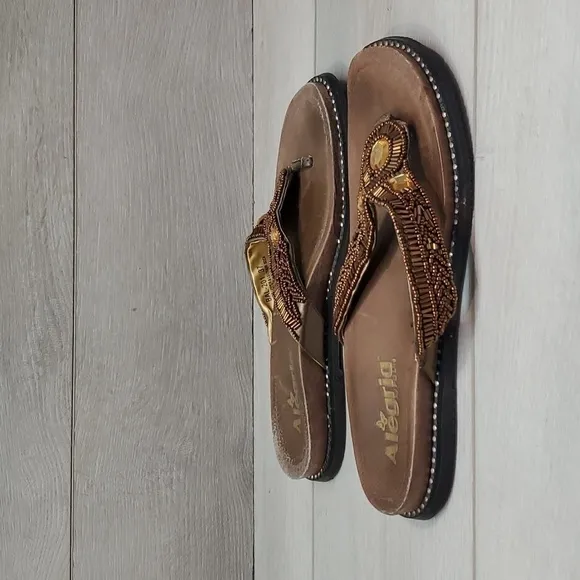 Alegria Women Comfort BAL-201 Baliwood  Thong Flats Sandals Shoes sz 37/7-7.5