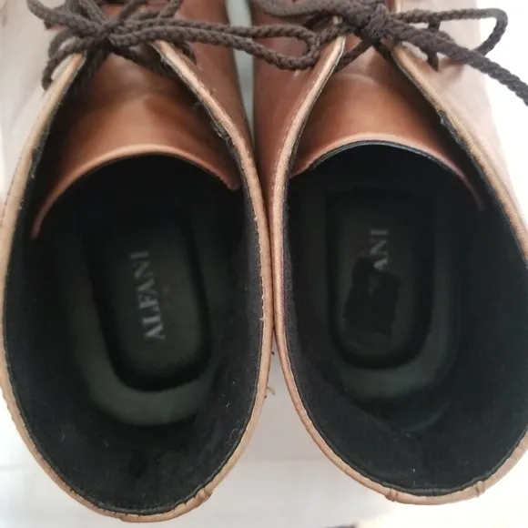 Alfani Brown Leather Chukka Boots Size 10
