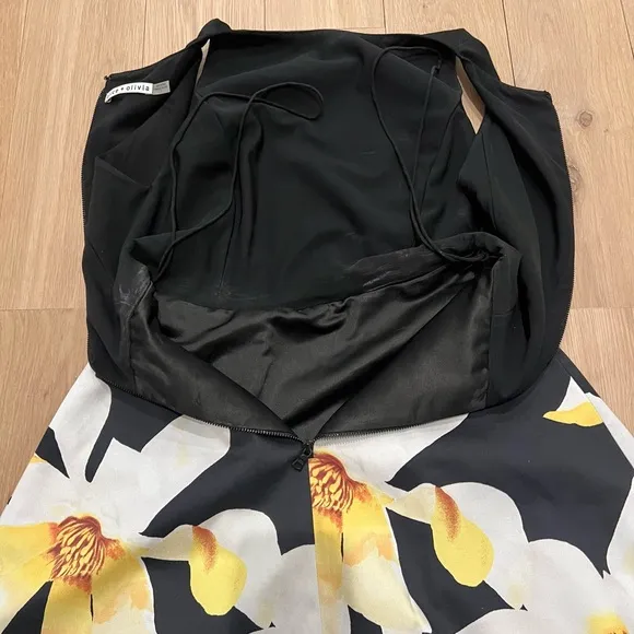 Alice   Olivia Kourtney Sleeveless Fit   Flare Pleated Floral Skirt Mini Dress 2
