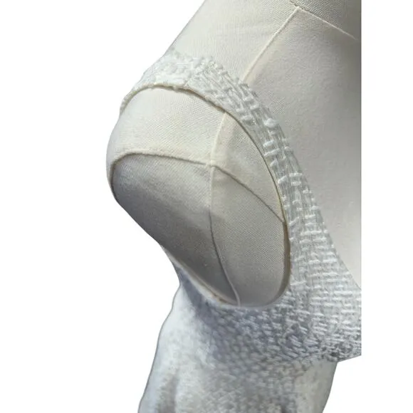 Alice Walk White Textured Fit &amp; Flare Dress
