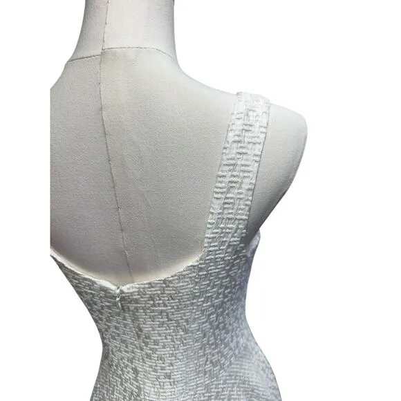 Alice Walk White Textured Fit &amp; Flare Dress
