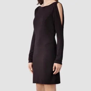 All Saints Emelle Dress in Liquorice Dark Purple Bodycon Goth sz 4