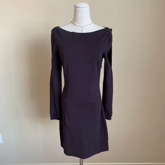 All Saints Emelle Dress in Liquorice Dark Purple Bodycon Goth sz 4
