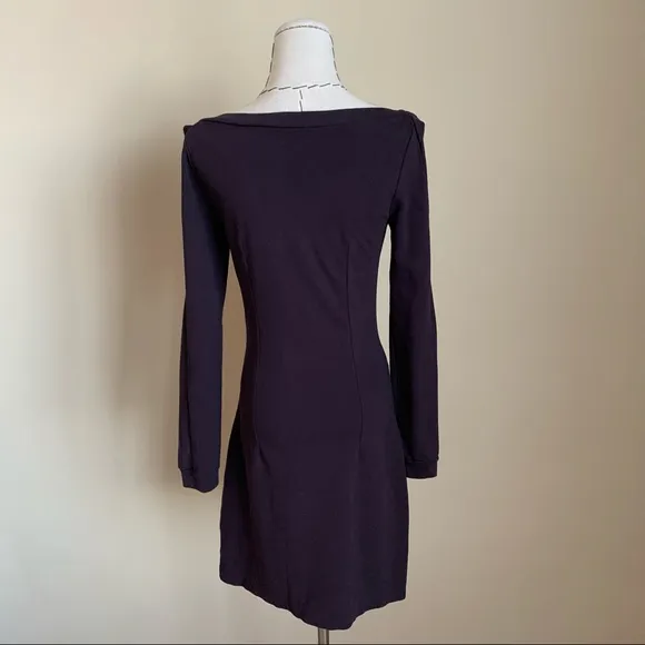 All Saints Emelle Dress in Liquorice Dark Purple Bodycon Goth sz 4